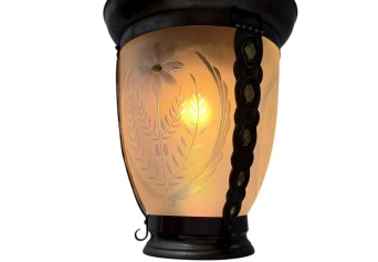 Art Nouveau Patinated Brass Hall Lantern, 1900s